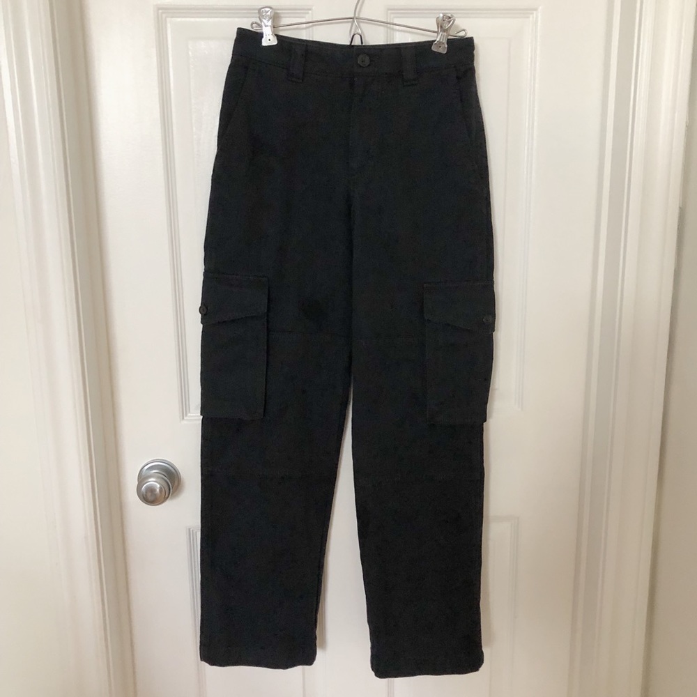 Aritzia TNA Black Denim Cargo Pants Size 0 LIKE NEW!